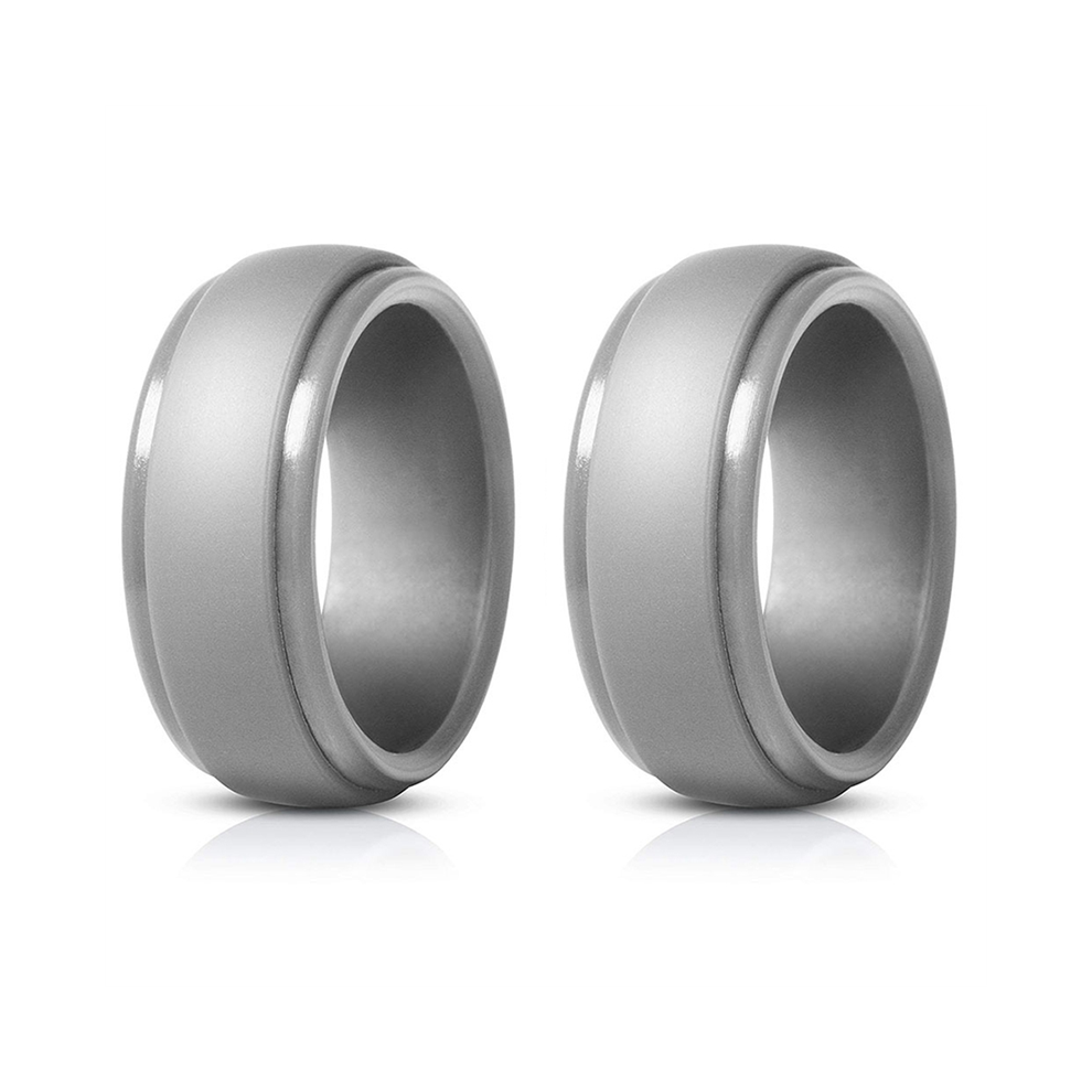 Photos - Ring 8mm Popular Men Silicone Cool  Grey X2 9