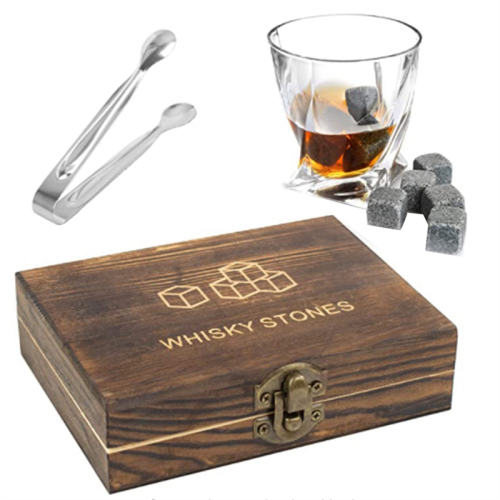 9 Whiskey Rocks with Wooden Box 2