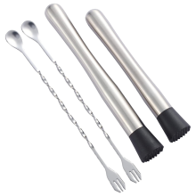 Cocktail Muddler with 2 Mixing Spoon, for Making Delicious Mojitos