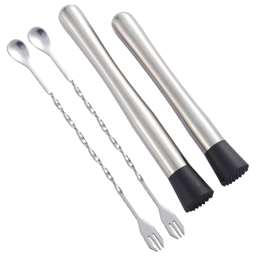 Cocktail Muddler with 2 Mixing Spoon, for Making Delicious Mojitos