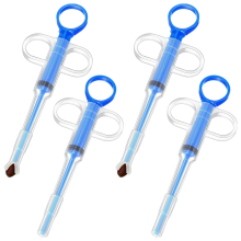 4-Pack Pet Pill Feeder with Soft Tip Feeding Tool Kit,(Blue)