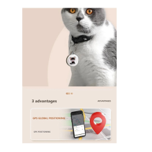 Pet Anti Lost GPS Tracker Bluetooth Smart Waterproof Locator,Cat