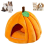 Cat Cave Bed,Cat Tent with Removable Cushion Orange Red S 4