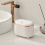 Press-Type Desktop Small Trash Can with Lid, White 4