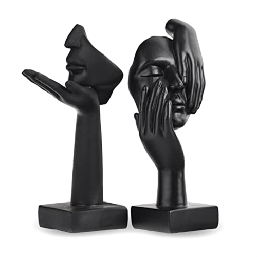 2 PCS Statue, Black Abstract Art Sculpture Modern Decoration
