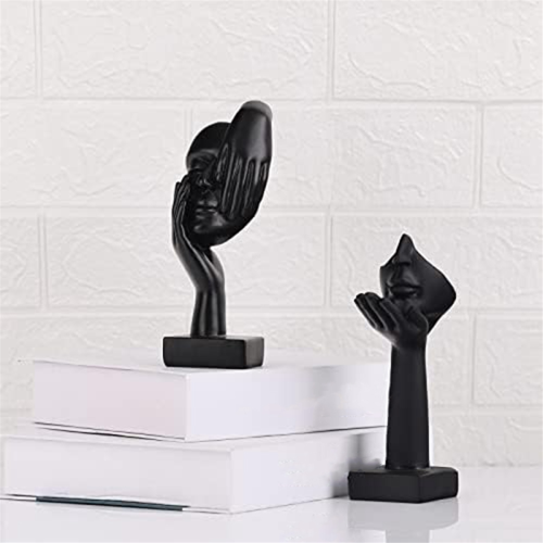 2 PCS Statue, Black Abstract Art Sculpture Modern Decoration 2
