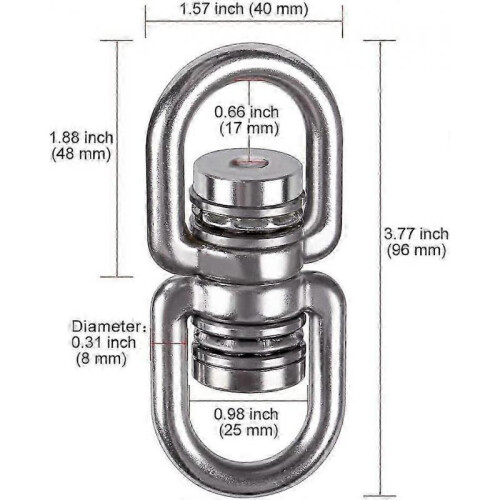 Stainless Steel Swivel Hook 360 Rotating Heavy Duty 1200LB Rustproof Hanging Attachment 1