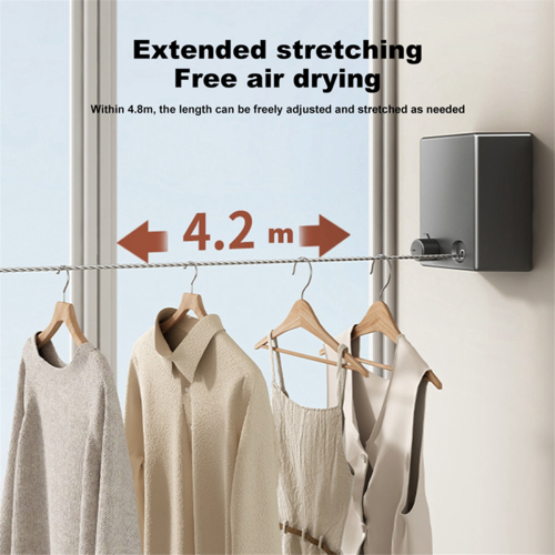 Retractable Clothesline Pull-Out Clothes-Drying Machine Rope, White 2