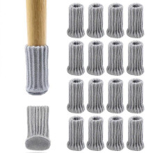 Knitted Double-Layer Thickened Anti-Slip Chair and Table Leg Socks with Round Bottom Durable Design Scratch Protection Floor Safe Set of 16 for Dining