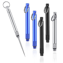 6Pieces Metal Titanium Reusable with Stainless Steel Toothpick Holder