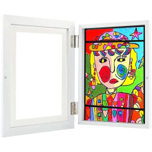 Kids Art Frames Front Opening Artwork Display Storage (White)