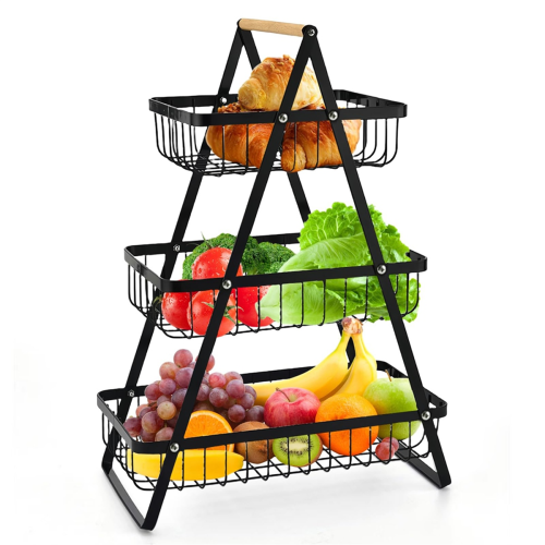 3-Tier Countertop Fruit Basket - Multi-Use Kitchen Organizer A 1