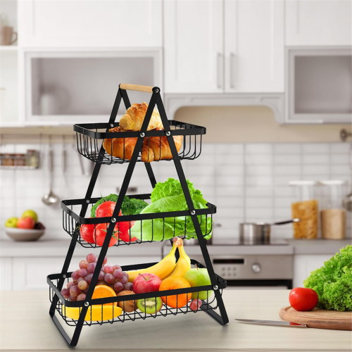 3-Tier Countertop Fruit Basket - Multi-Use Kitchen Organizer A 2
