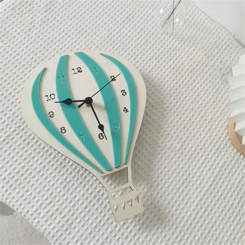 Hot Air Balloon Shaped Mute Wall Clock for Home Office, Grey 2