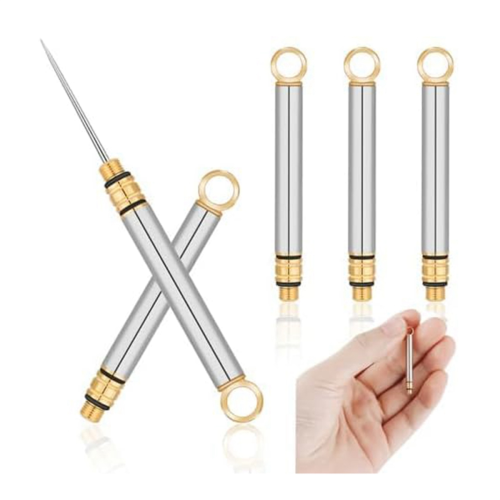 3 PCS Portable Titanium Toothpicks, Silver 2