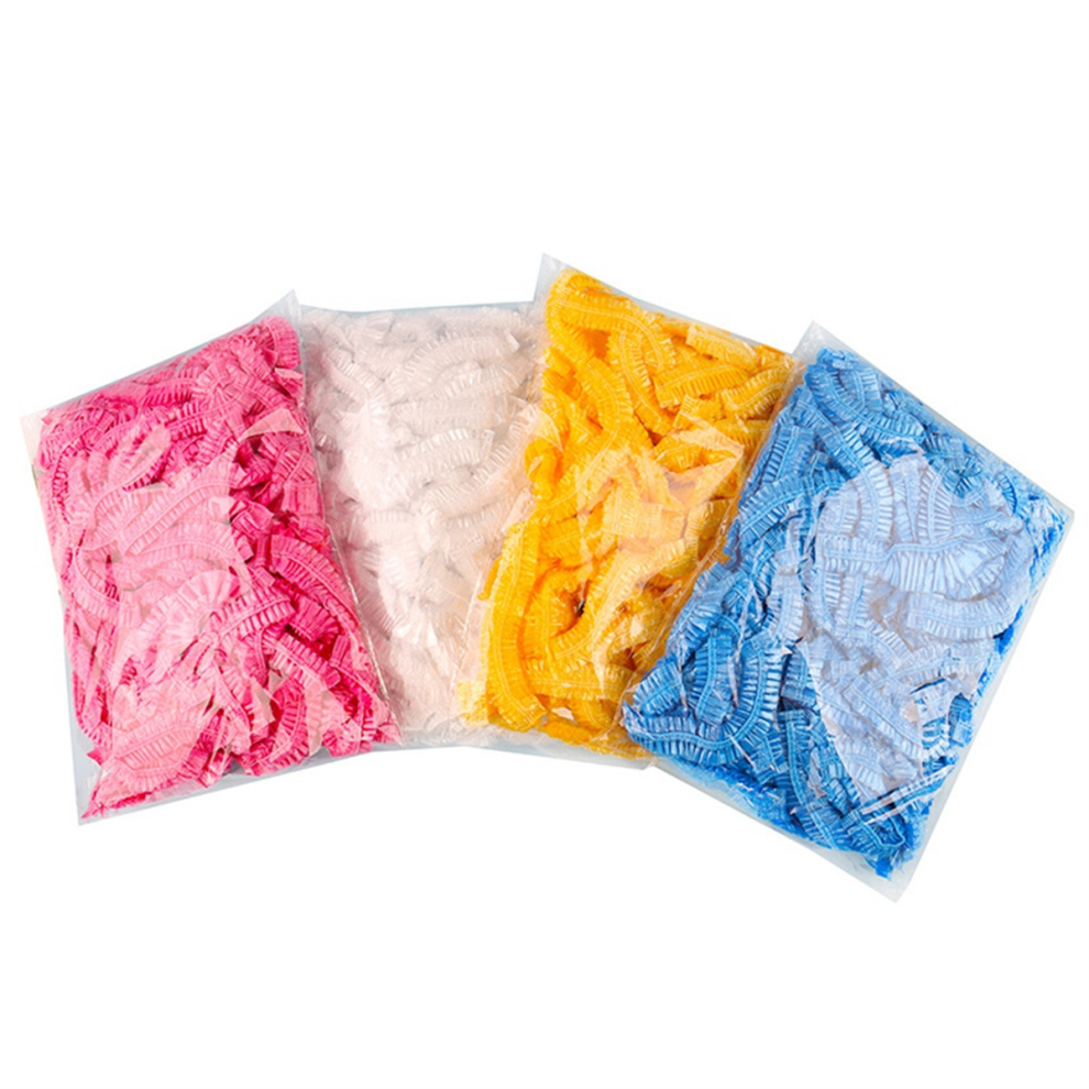 Exogio 400Pcs Shower Cap Elastic Plastic Cover Disposable Shoe