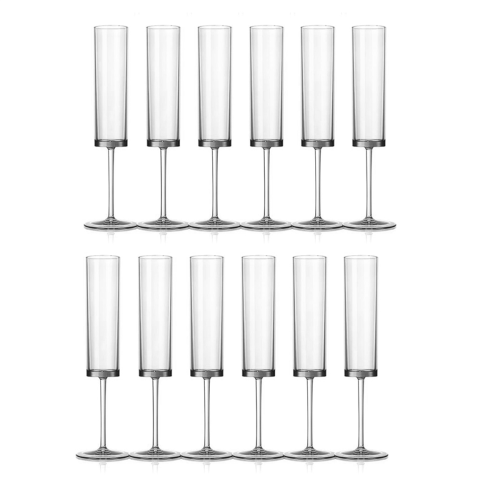 6 OZ Square Champagne Glasses Stemmed Coupes Transparent