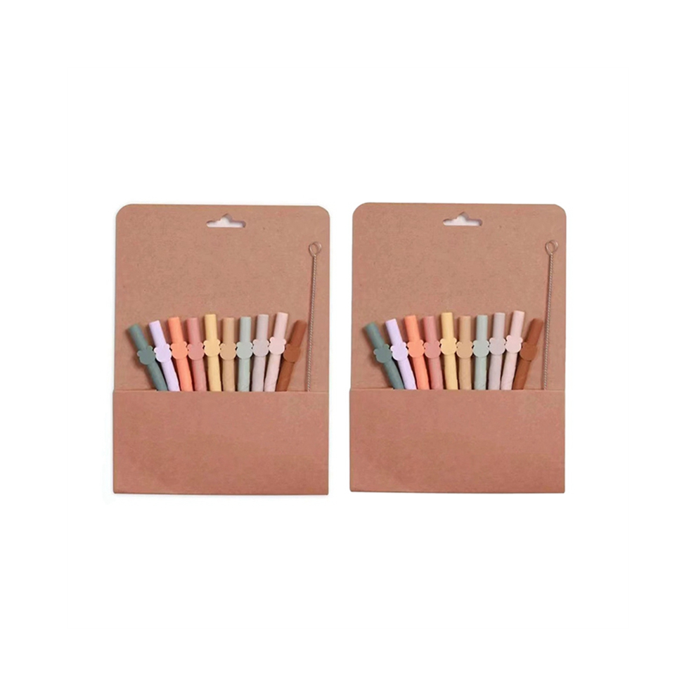 20Pcs Multicolor Silicone Straws Non-Disposable Universal A Exogio