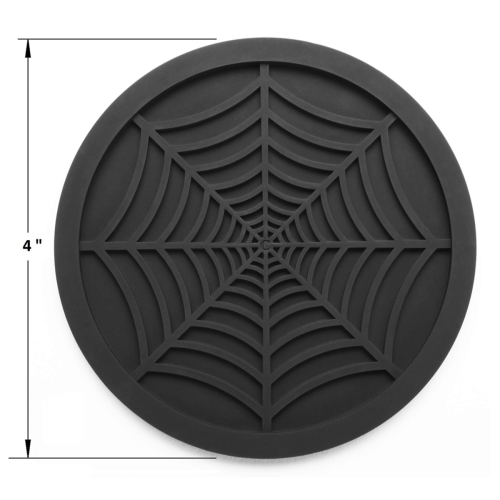 Silicone Spider Web Coasters for Drinks,Black 2
