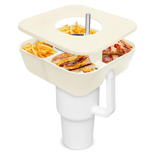 Snack Bowl for with Cover, 40 Oz Tumbler Handle
