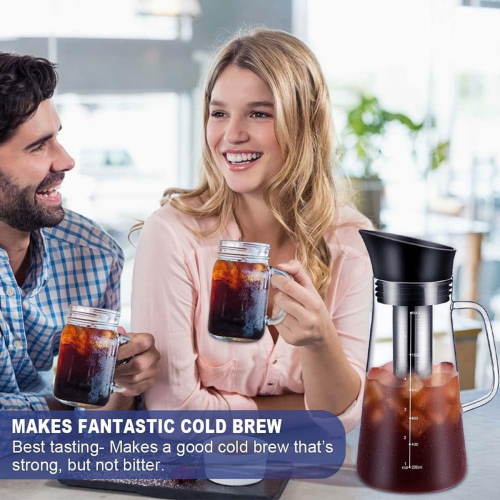 Cold Brew Coffee Maker, Glass & Airtight Lid Pot 1.2L 2