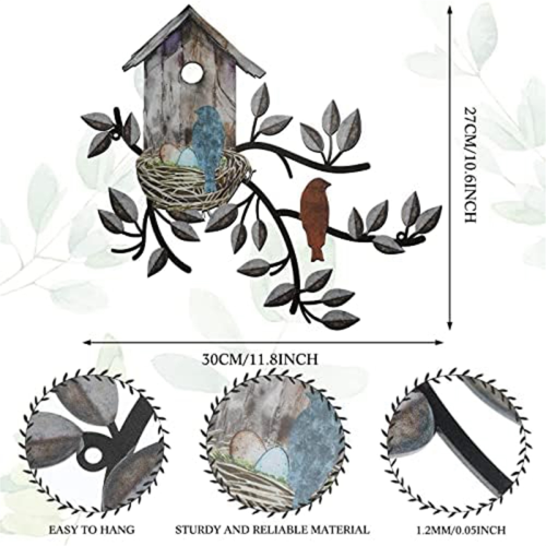 Birds Wall Decor Metal Bird for Outdoor Art 2