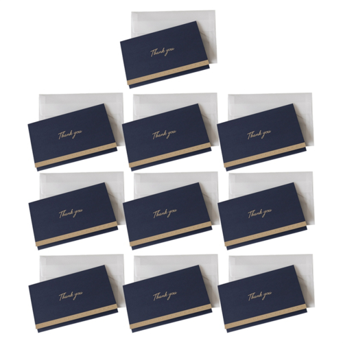 10PC Wedding Greeting Card with Envelopes,Thank You Notes Navy Blue 1