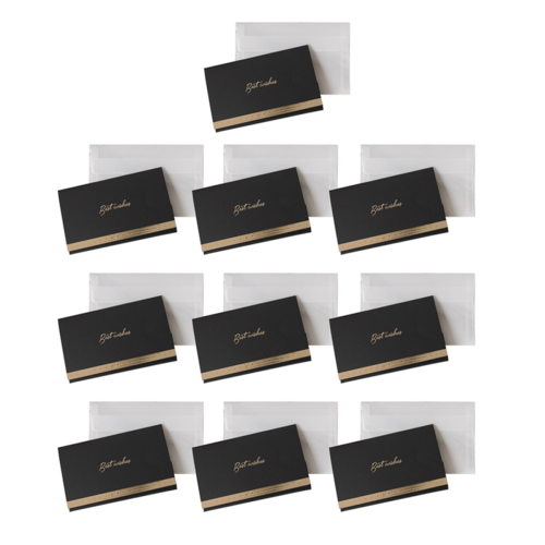 10PC Wedding Greeting Card with Envelopes,Thank You Notes Black 2
