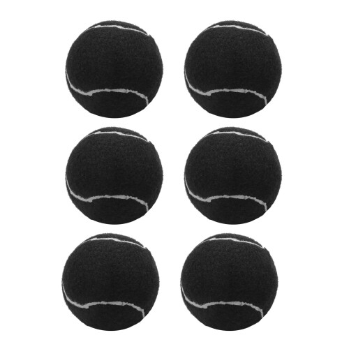 6Pcs Pack 66mm Ladies Beginners Practice Tennis Ball,Black 2