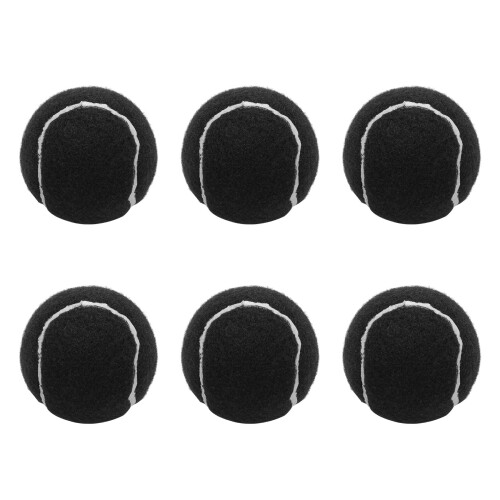 6Pcs Pack 66mm Ladies Beginners Practice Tennis Ball,Black 1