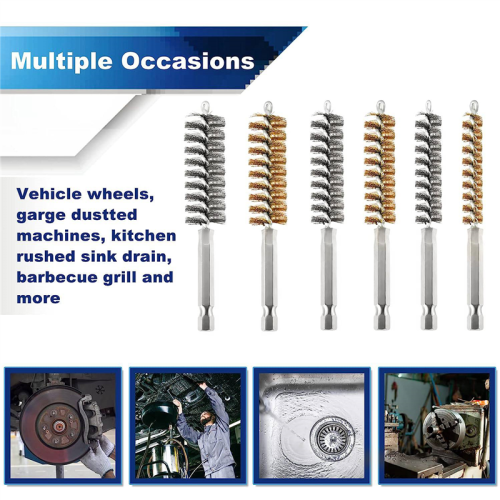 12Pc Wire Bore Brush Cleaning Set Stainless Steel 1