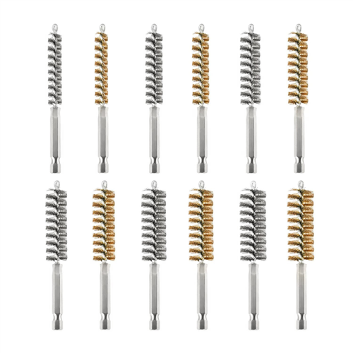12Pc Wire Bore Brush Cleaning Set Stainless Steel