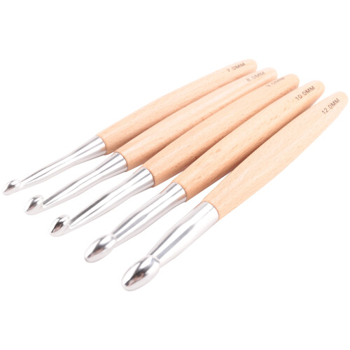 Crochet Hooks Set with Handle, for Chunky Yarn, Size 7/8/9/10/12mm 2
