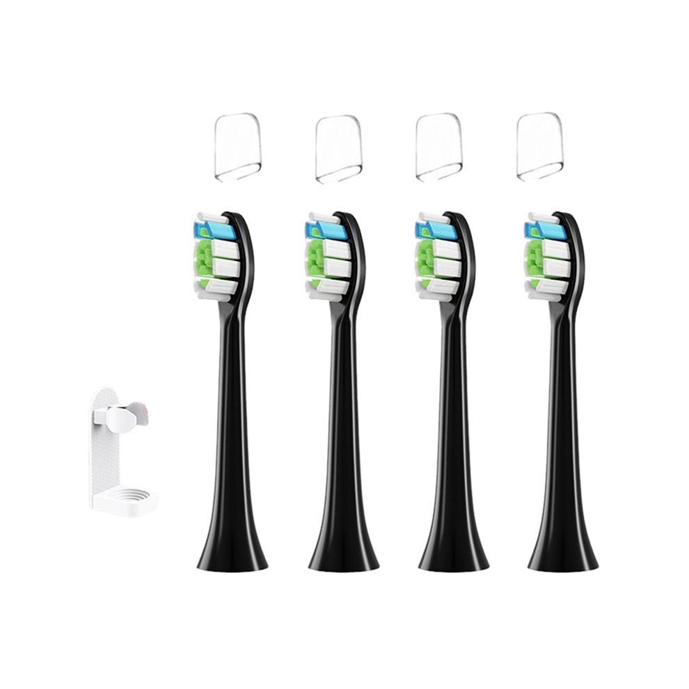 Exogio Black Brush Heads For Sonic Electric Toothbrush Vacuum