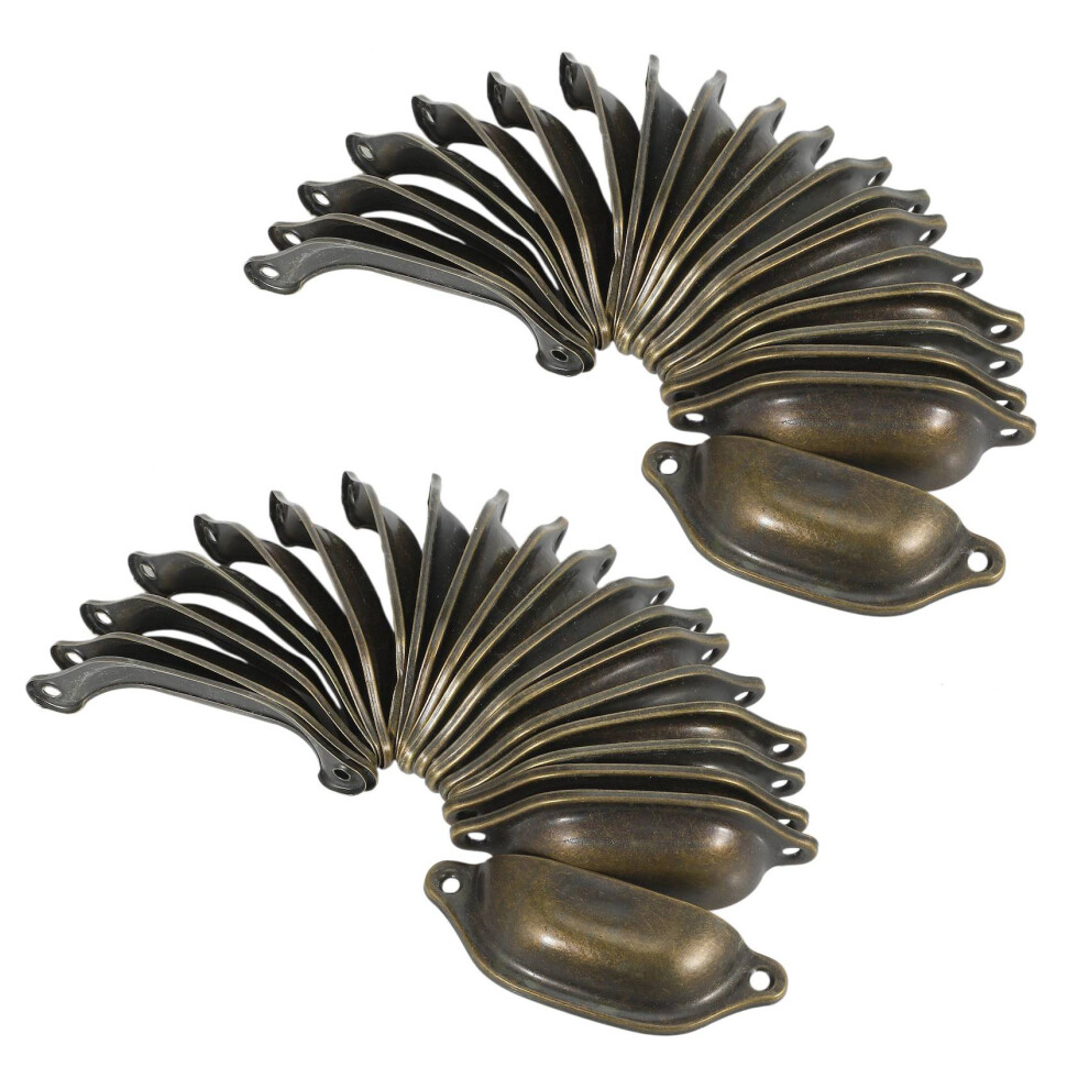 40Pcs Vintage Drawer Door Cabinet Iron Shell Cup Handle Cupboard Knob 9.7cmx3.5cm-image-OPC-PJ26QD6-NEW