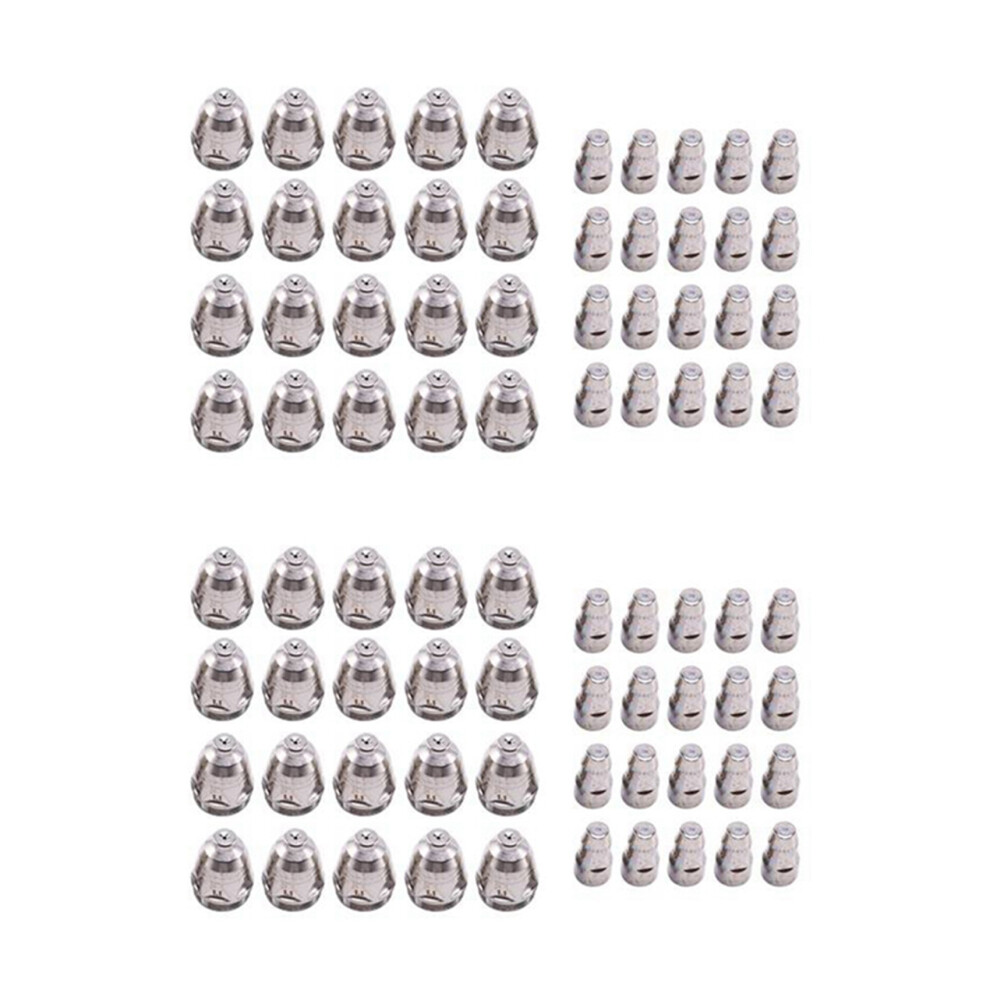 80Pcs P80 Nozzle/Tip Electrode Consumables Plasma Cutting Torch Spare Parts Accessories 1.1Mm 4853981201999