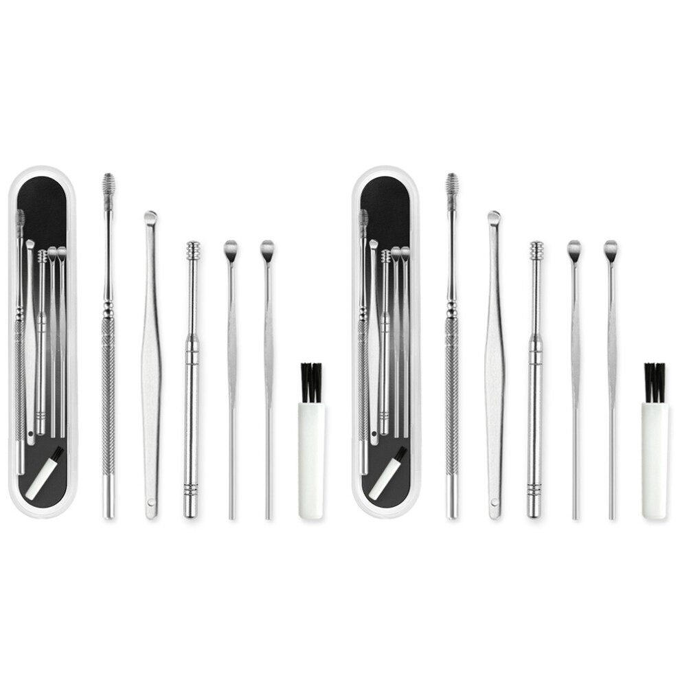 Exogio 12Pcs Ear Pick Cleaning Set Health Care Tool Ear Wax Remover Cleaner Curette Kit