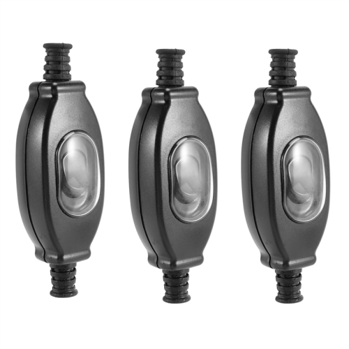 3X 3A 250V 6mm Waterproof in Line Switch Cord Switch IP65 Round Wire ...