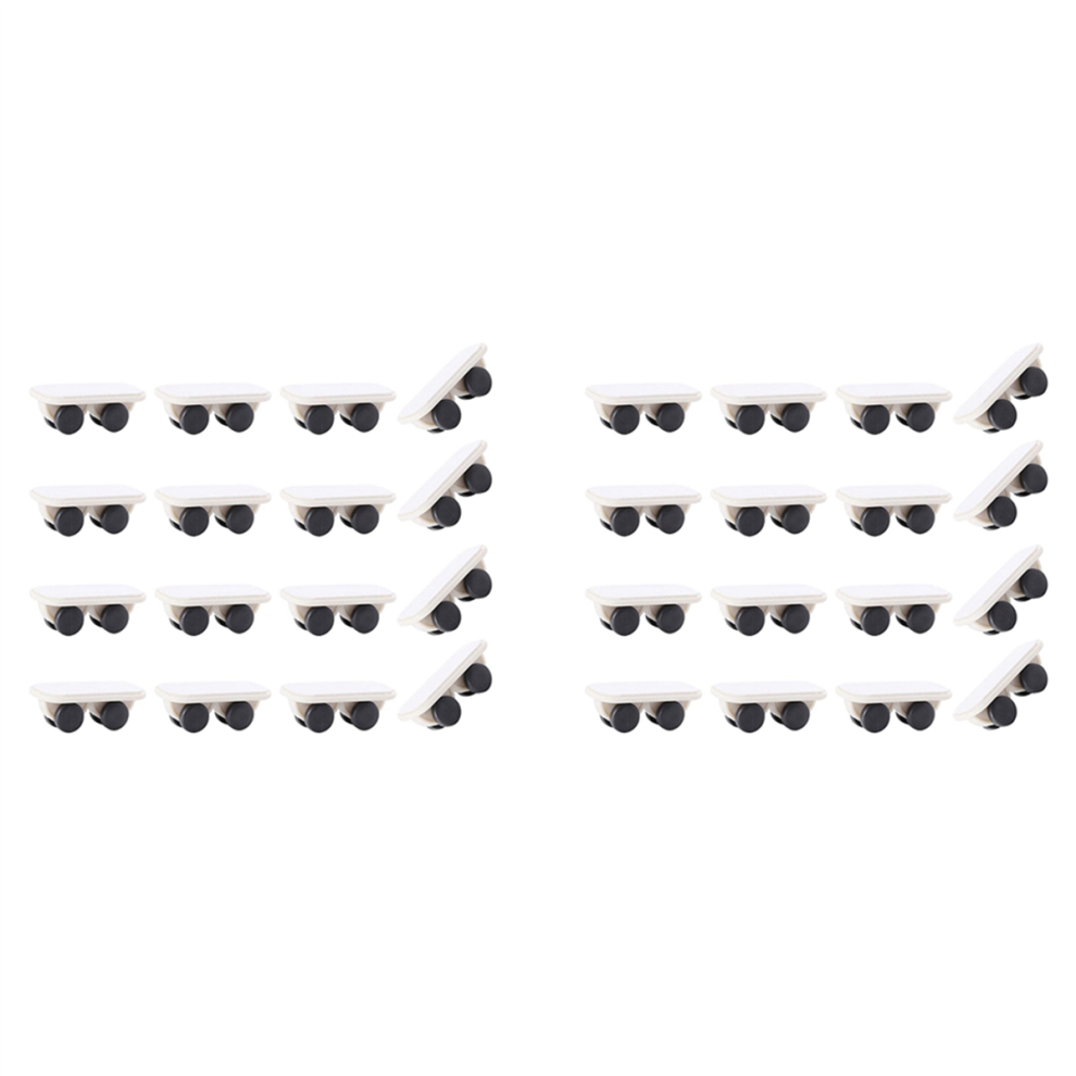 32Pcs Self Adhesive Caster Wheels Heavy Duty Stick On Wheels Mini Wheels Small Non Swivel Casters Plastic Pulley 4853981210885