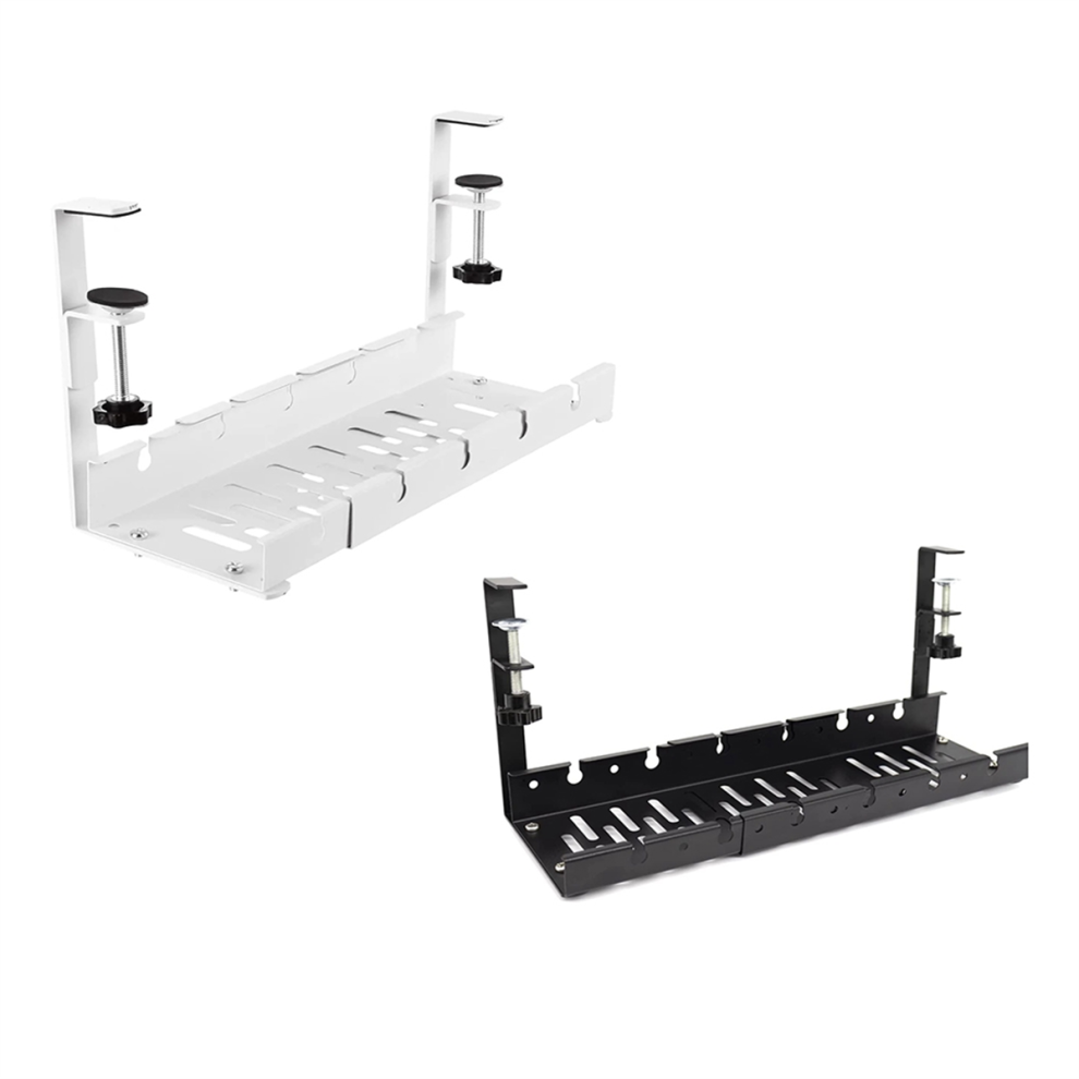 Under Desk Cable Storage Rack Expandable Management Tray 2Pcs 4853981216634