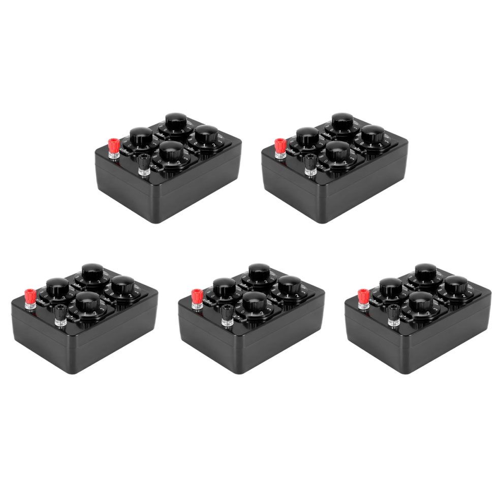 5X 0-9999 Ohm Simple Resistance Box Precision Variable Decade Resistor Teaching Instrument 4853981217891