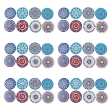 Coasters for Drinks, Set of 48 Absorbent Stone Wooden Table, Mandala Ceramic with Cork Base