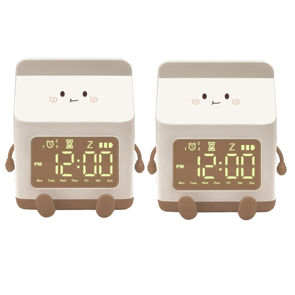 Milk Carton Electronic Alarm Clock Countdown Cute Brown Exogio