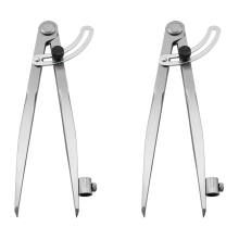 2pcs 8 Inch Compass 200mm Precision Wing Divider Scribe Tool with Pencil Holder for Geometry, Wood, Metal and Leather