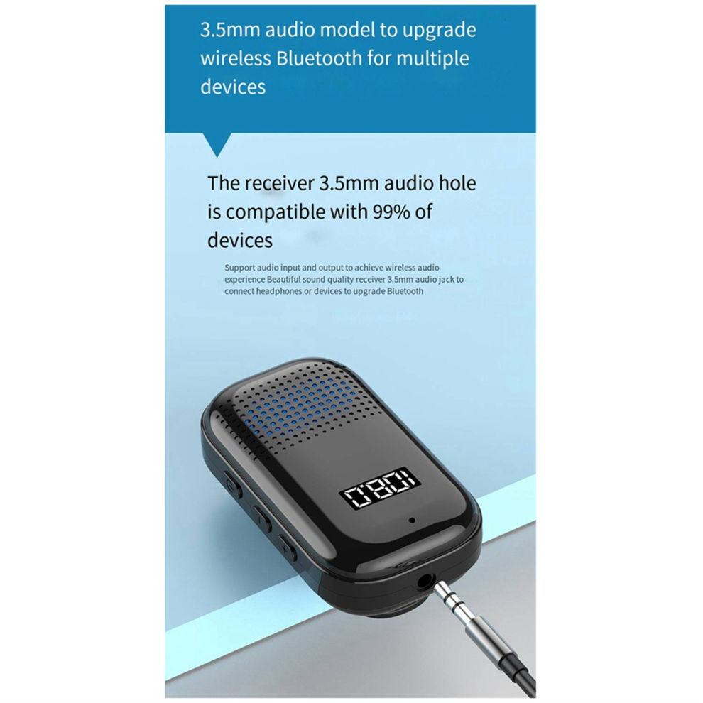 Multifunctional Aux Bluetooth Receiver Wireless Black 4853956030876