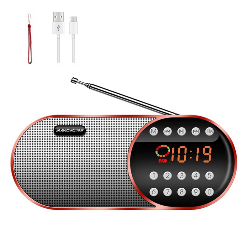 Manovo Fm Radio Plug-In Card Portable Bluetooth Speaker, A 4853956029931