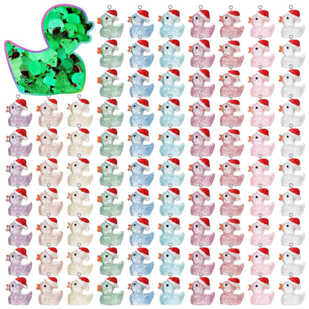 200PC Christmas Mini Resin Ducks Luminous Tiny Duck Animals-image-OPC-PJ26YDF-NEW