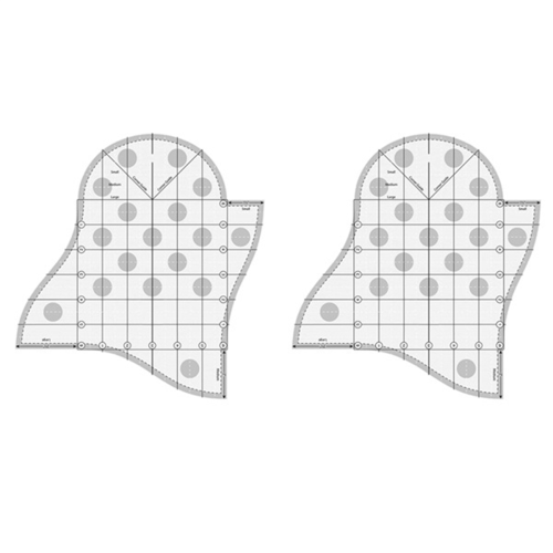 Mesh Scallop Quilting Template Scalloped Patchwork Ruler, 2PCS 2