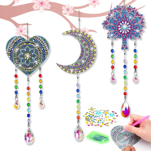DIY Diamond Paint By Number Wind Chimes Crafts for Kids 1
