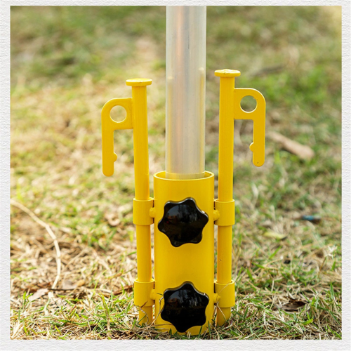 Canopy Pole Fixed Tube Ground Bracket Tent Support -Yellow 2